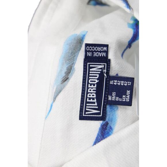 Vilebrequin Womens Cotton Long Sleeve Button Printed Tunic Blouse White Size XL - Picture 6 of 6